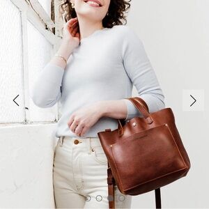 Elegant Brown Leather Tote Bag